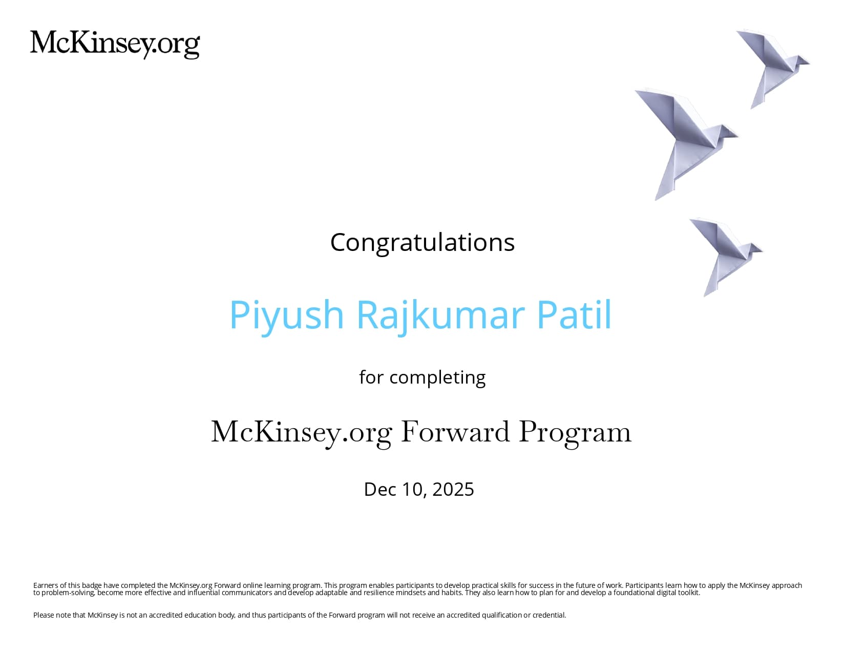 McKinsey.org Forward Program